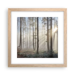 Een poster in een licht eiken lijst - De mist werd ook wakker - 30x30 cm