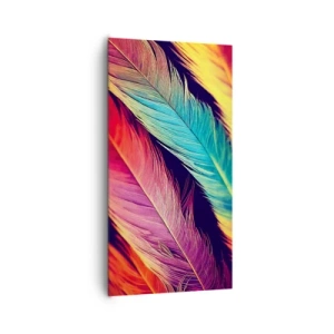 Schilderen op canvas - Gevederde regenboog - 65x120 cm