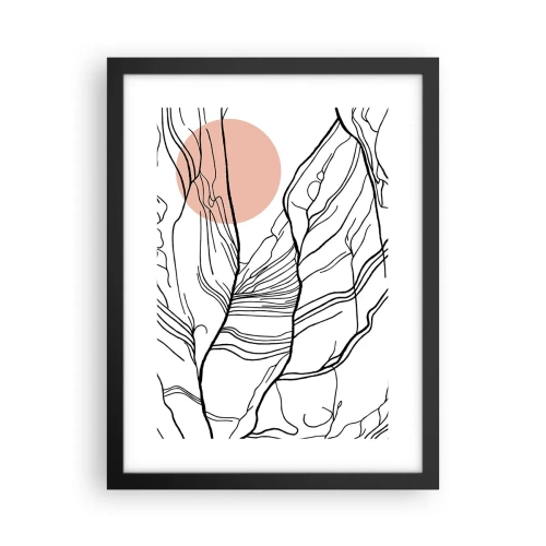 Poster in een zwarte lijst - In een web van twijgen - 30x40 cm