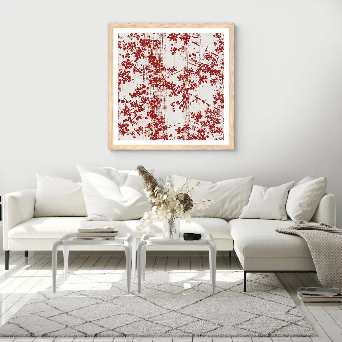 Een poster in een licht eiken lijst - Zoals oud calico - 40x40 cm