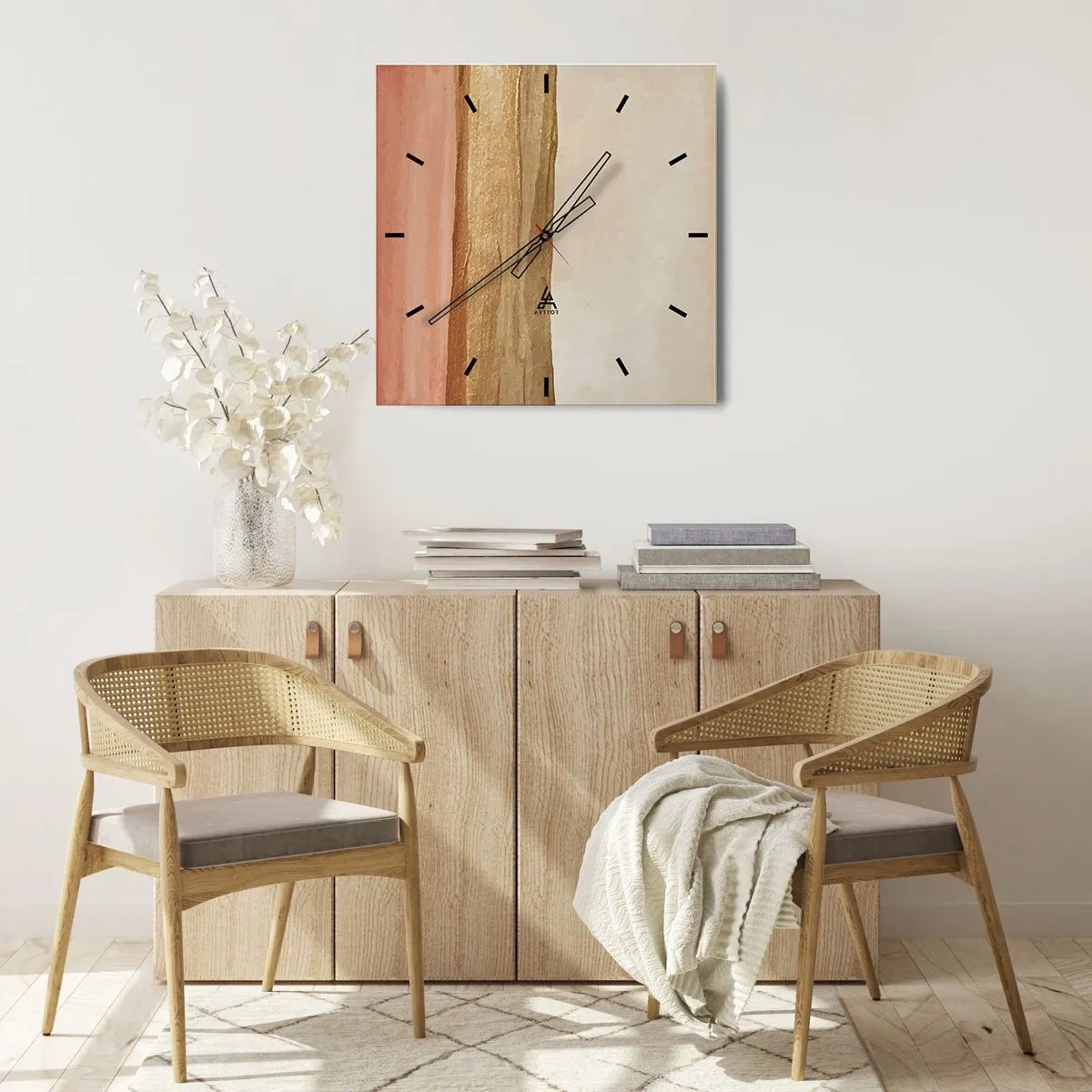 Wandklok - Klok - Verticale compositie - 30x30 cm