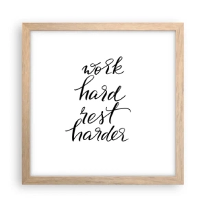 Een poster in een licht eiken lijst - Levensbalans - 30x30 cm