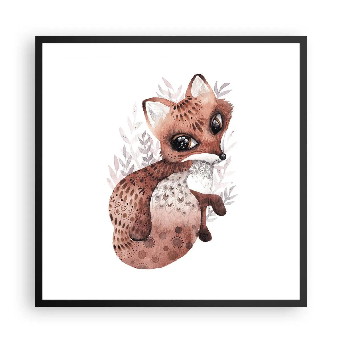 Poster in een zwarte lijst - Houd er gewoon van - 60x60 cm