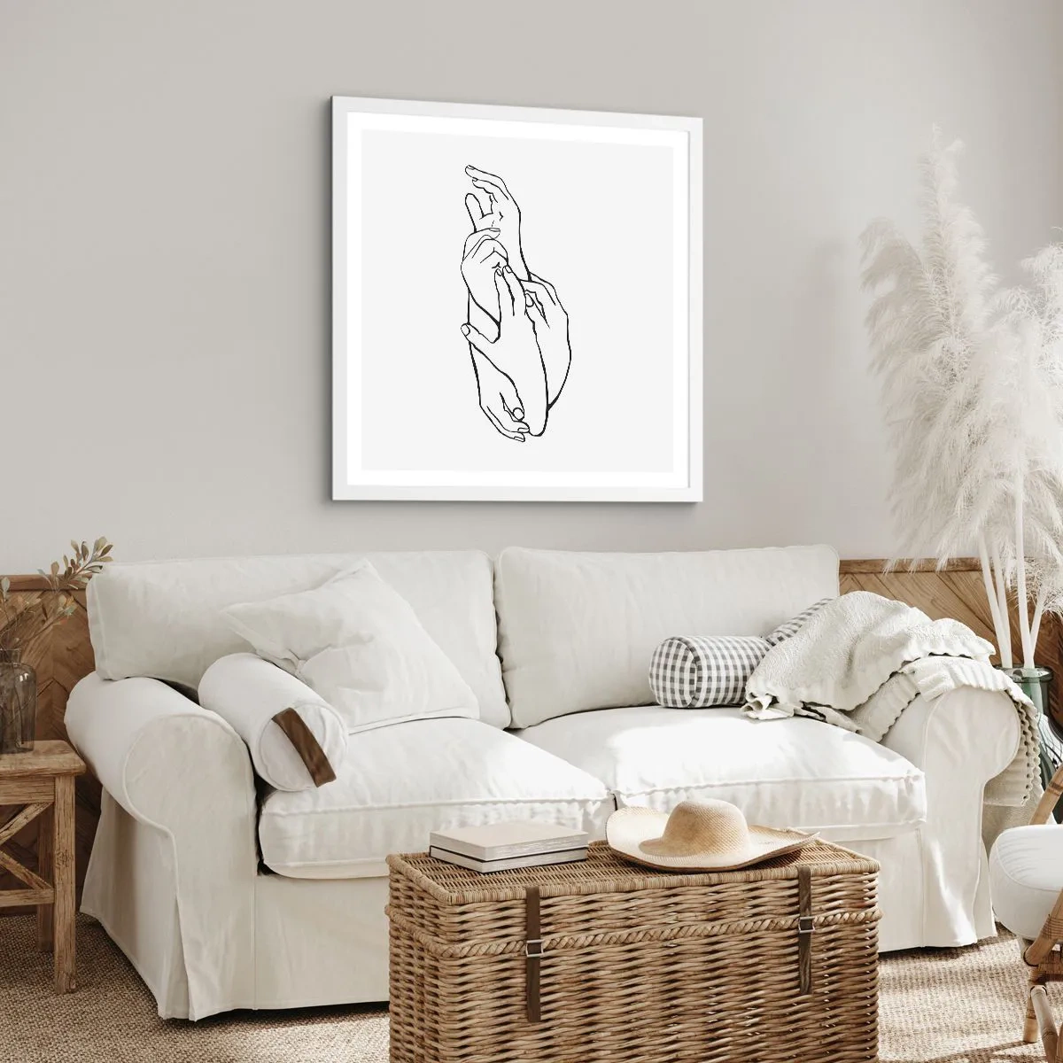 Poster in een witte lijst - Goede aanraking - 60x60 cm