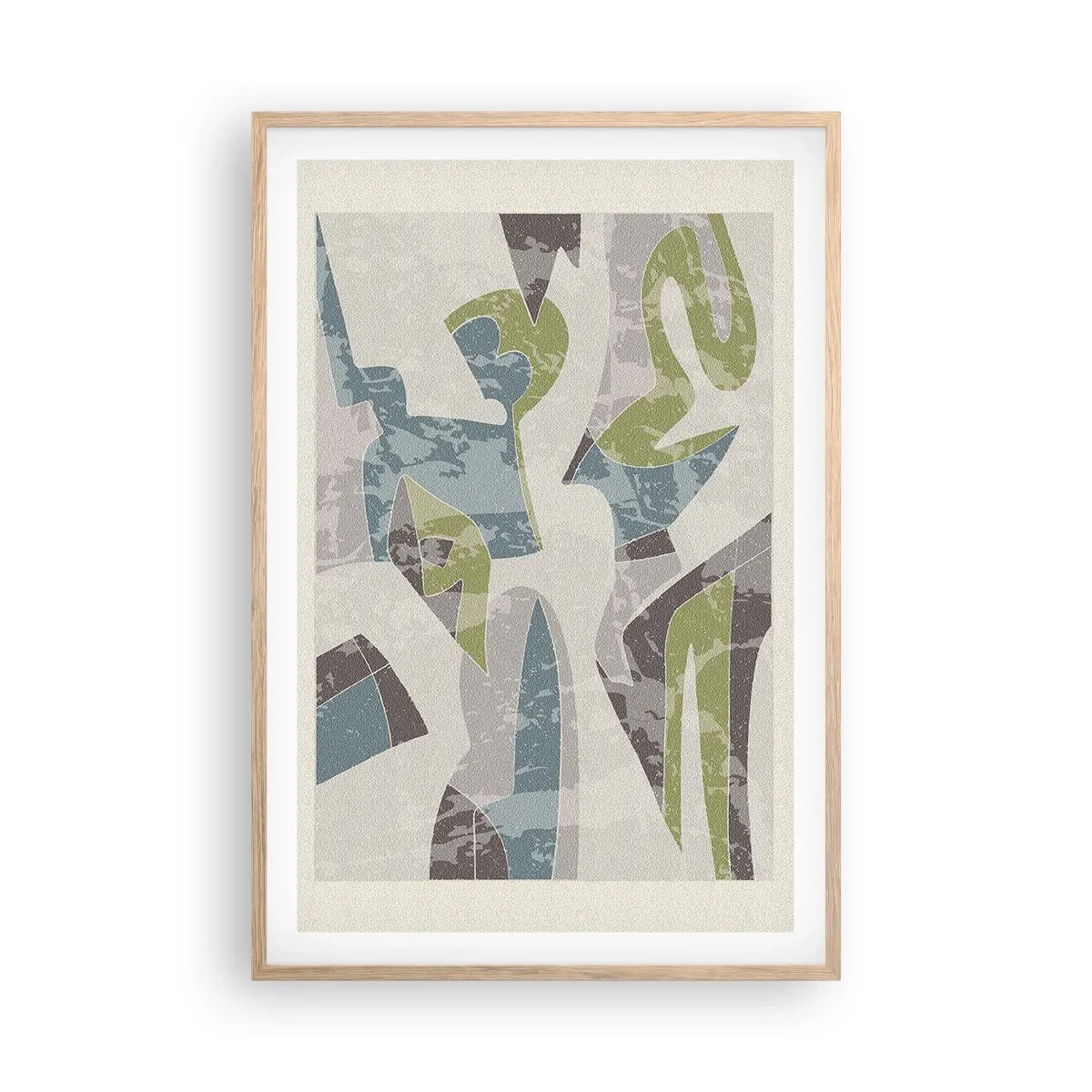 Een poster in een licht eiken lijst - Compositie achter het glas - 61x91 cm