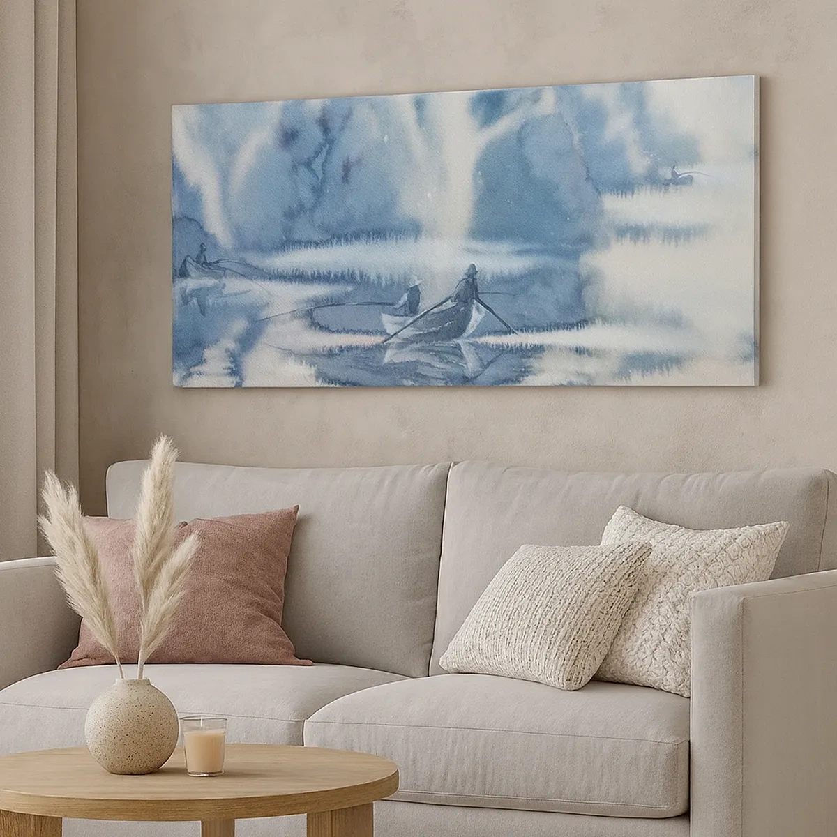 Schilderen op canvas - Vissers in hun paradijs - 30x30 cm