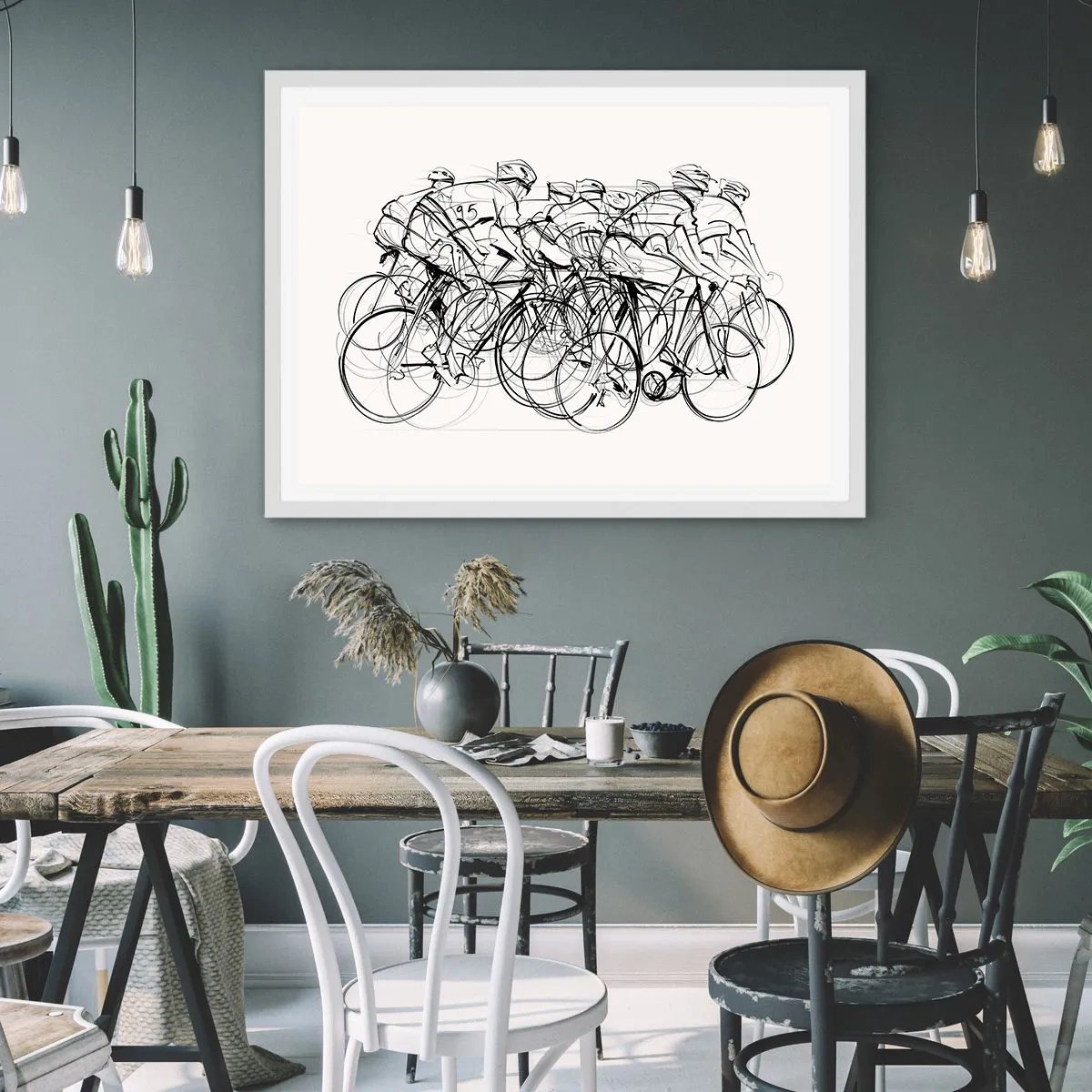 Poster in een witte lijst - Samen als team - 91x61 cm