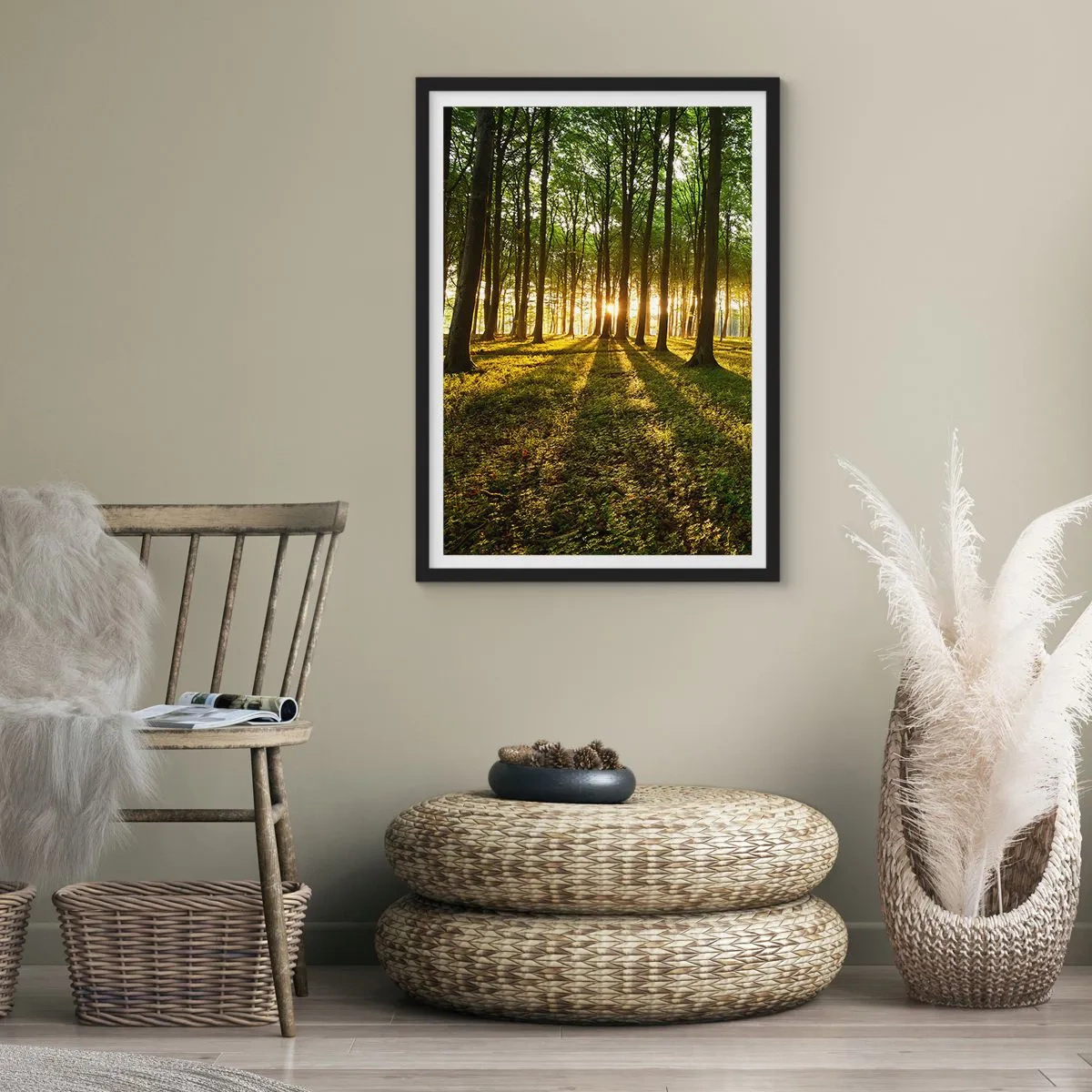 Poster in een zwarte lijst - Foto van de hele lente - 30x40 cm