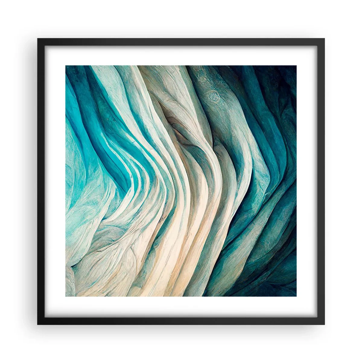 Poster in een zwarte lijst - Blauwe onverzadigbaarheid - 50x50 cm