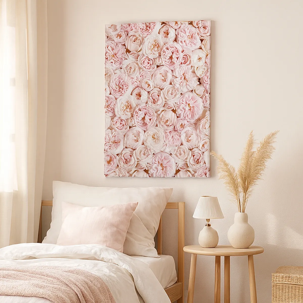 Schilderen op canvas - Een bed van rozen - 50x70 cm