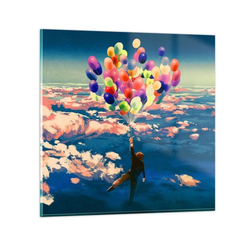 Schilderen op glas - Een kinderdroom komt uit - 30x30 cm