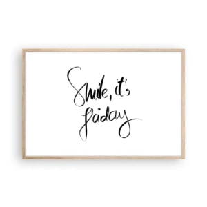 Een poster in een licht eiken lijst - Echte vreugde - 91x61 cm