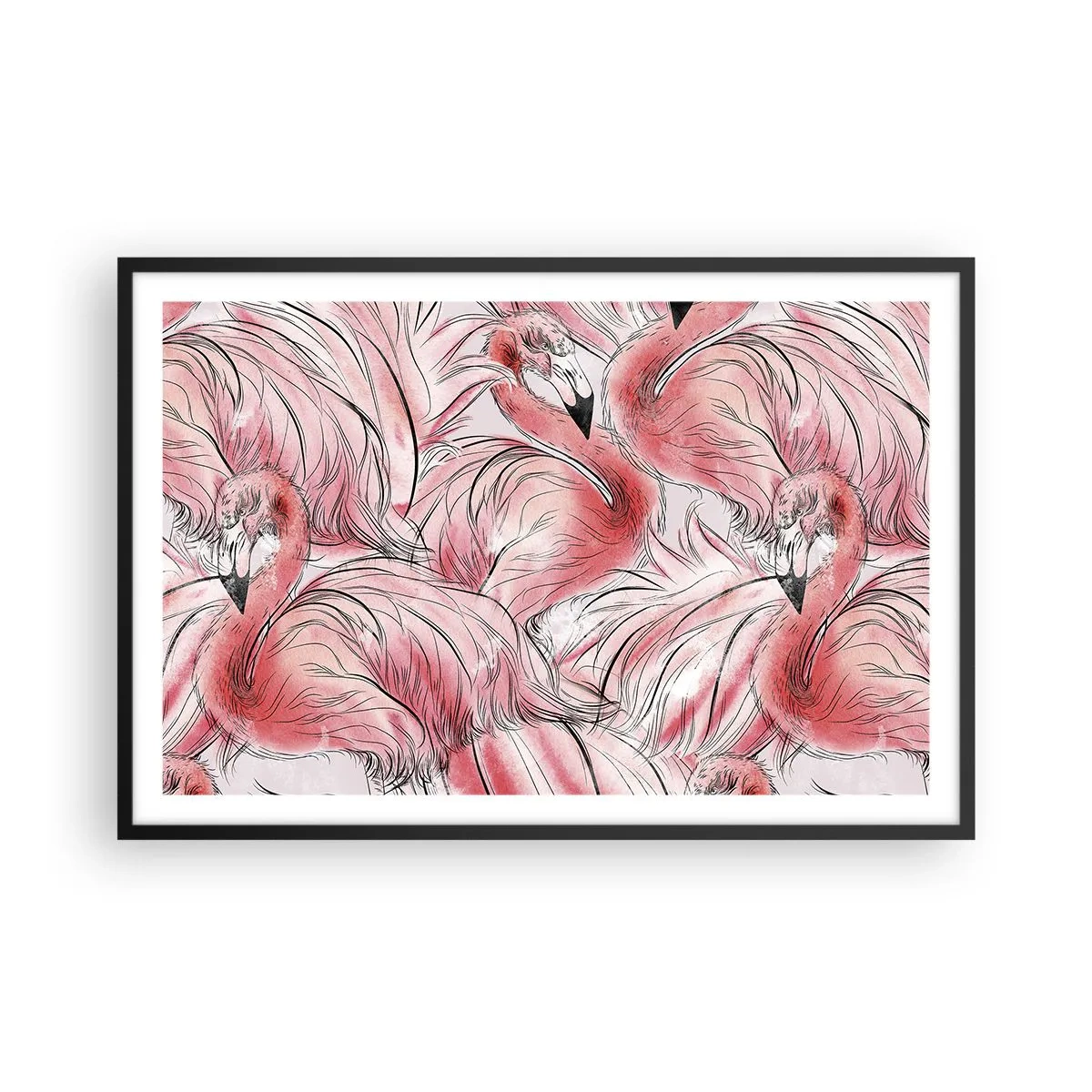 Poster in een zwarte lijst - Vogelcorps de ballet - 91x61 cm