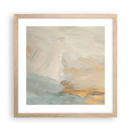 Een poster in een licht eiken lijst - Abstractie – het land van zachtheid - 40x40 cm