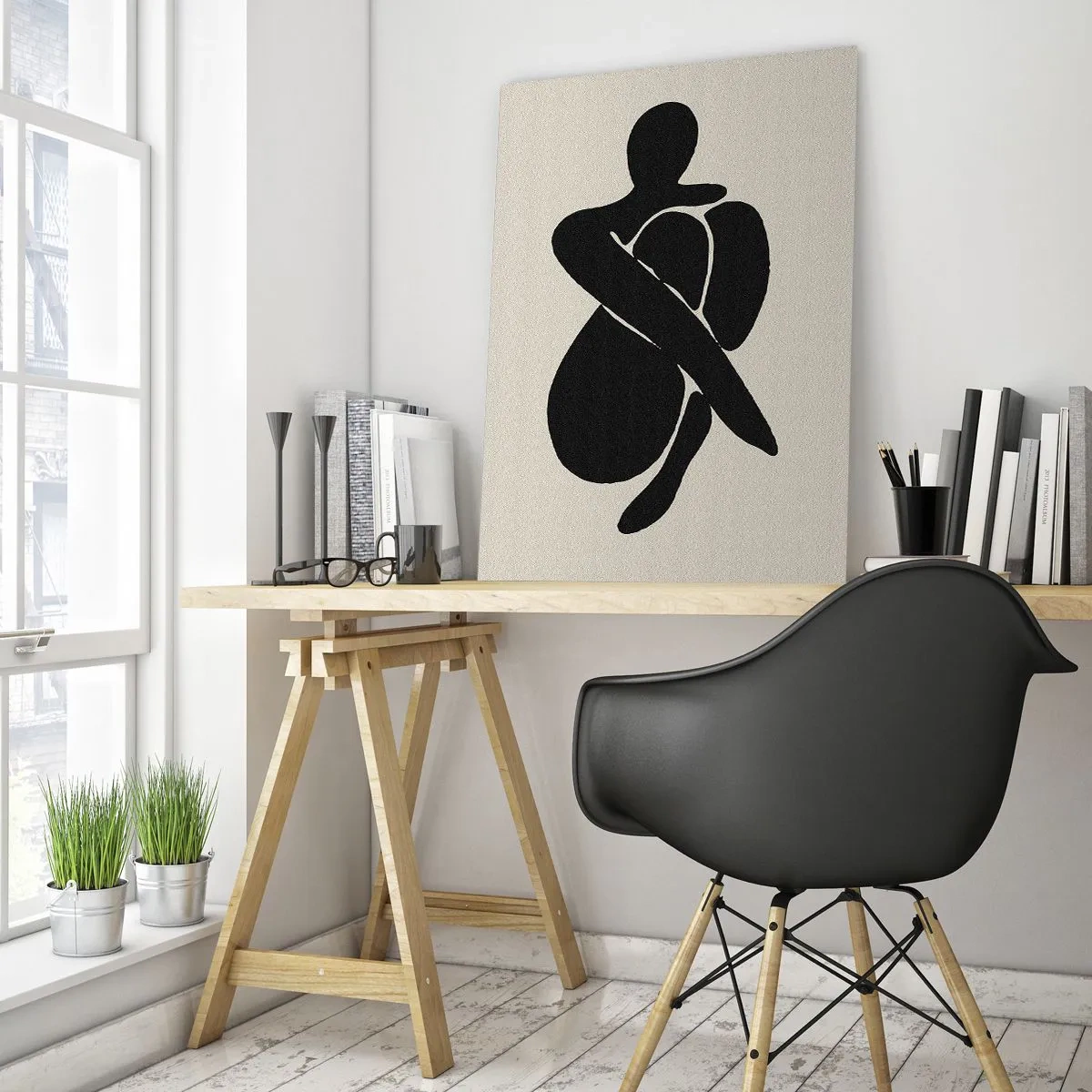 Schilderen op glas - In je eigen armen - 50x70 cm