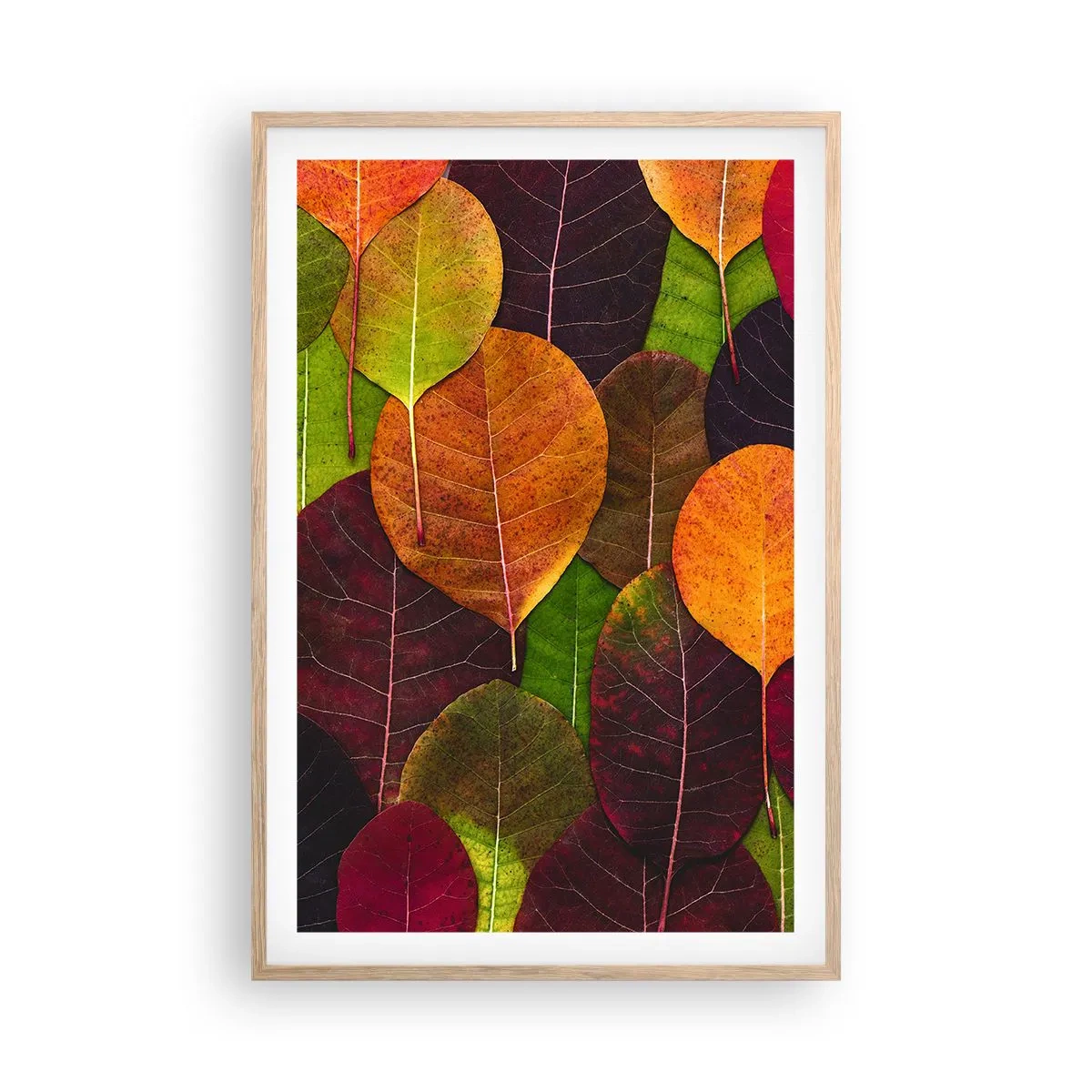 Een poster in een licht eiken lijst - Herfst mozaïek - 61x91 cm