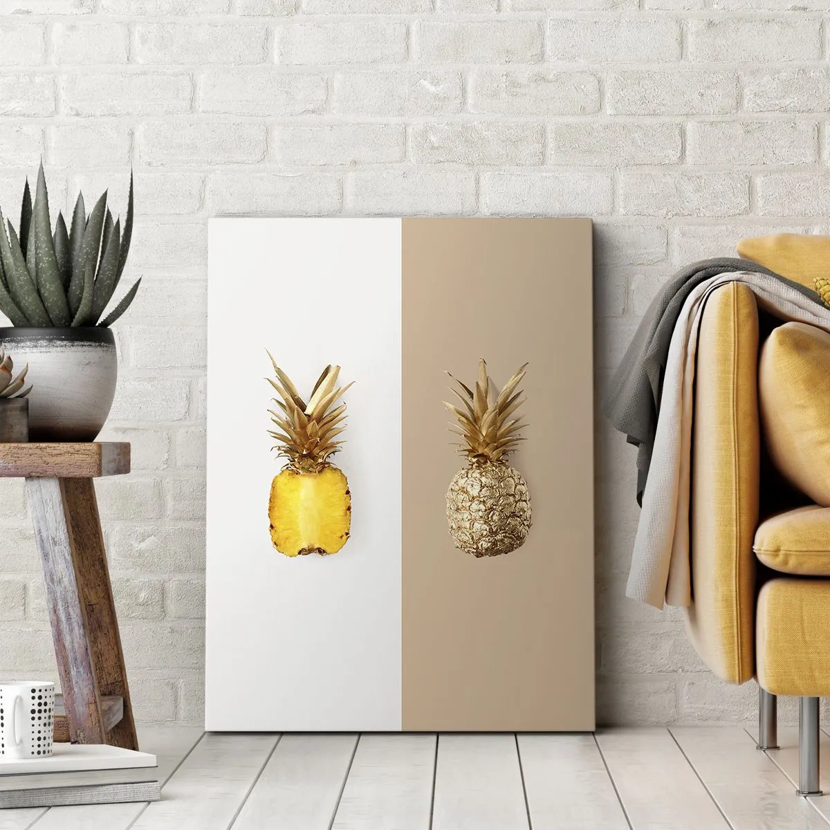 Schilderen op canvas - Ananas voor ons - 55x100 cm