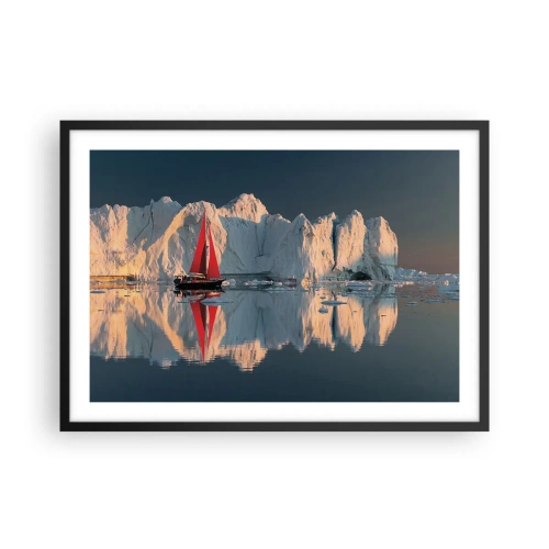 Poster in een zwarte lijst - Aan de rand van de wereld - 70x50 cm
