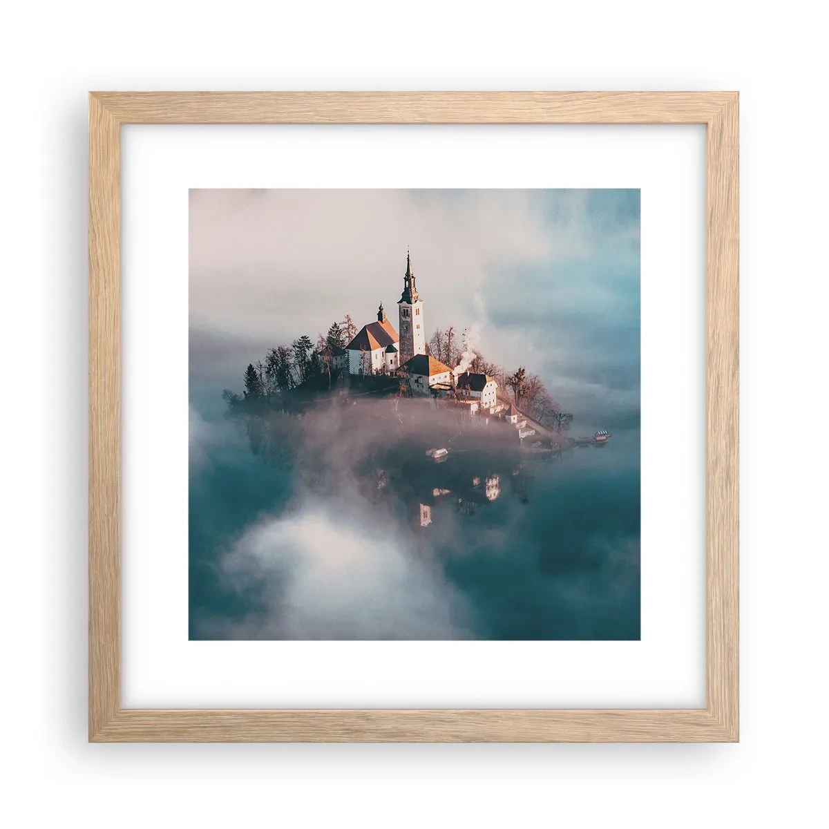 Een poster in een licht eiken lijst - droom eiland - 30x30 cm