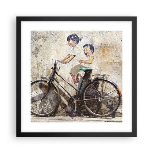 Poster in een zwarte lijst - Waar of niet waar? - 40x40 cm