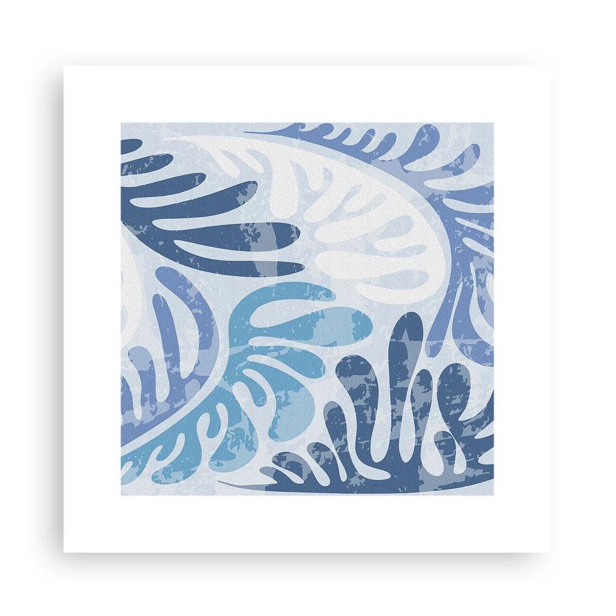 Poster - Blauwe varens - 30x30 cm
