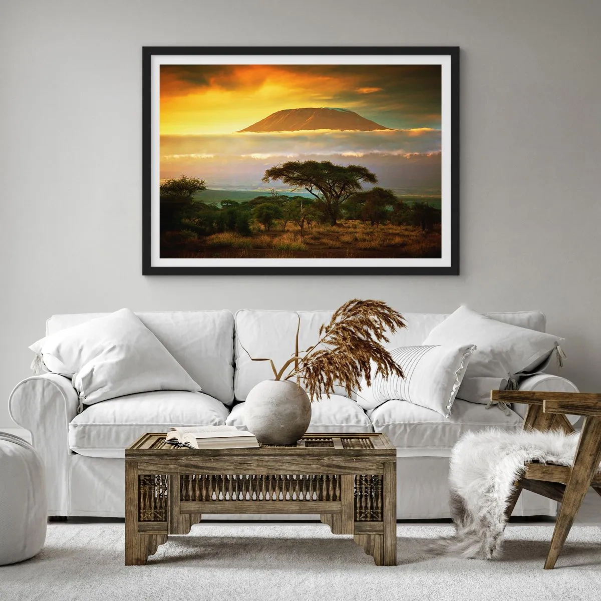 Poster in een zwarte lijst - Een reizigersdroom - 50x40 cm
