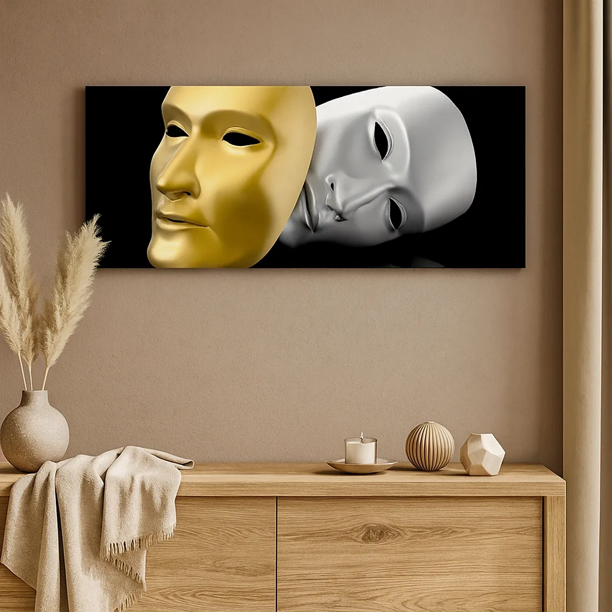 Schilderen op canvas - Het leven is theater - 30x30 cm