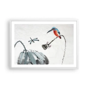 Poster in een witte lijst - Het leven van de weide - 70x50 cm