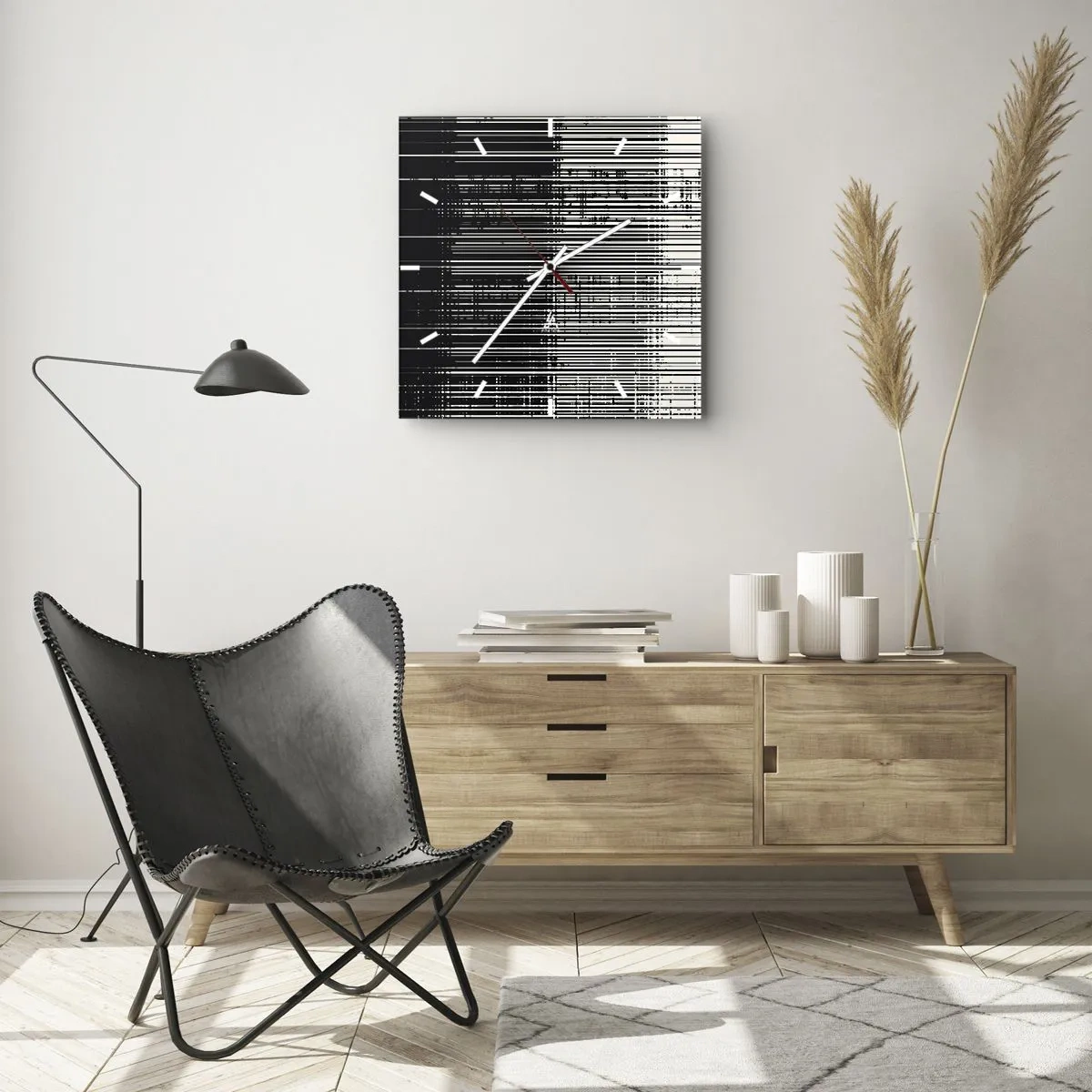 Wandklok - Klok - Golven en vibraties - 30x30 cm