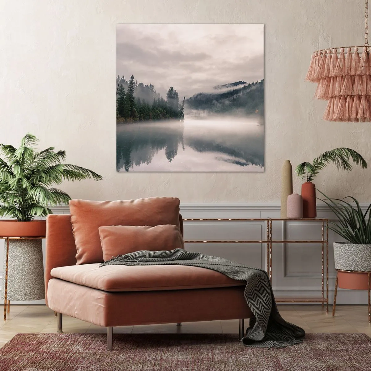 Schilderen op canvas - In reflectie, in de mist - 30x30 cm