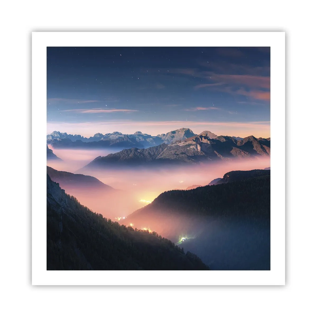 Poster - Licht in de dalen - 60x60 cm