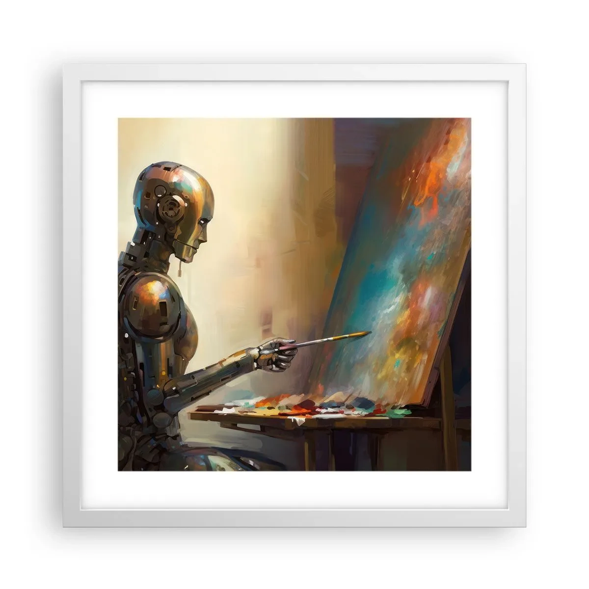 Poster in een witte lijst - De kunst van de toekomst - 40x40 cm