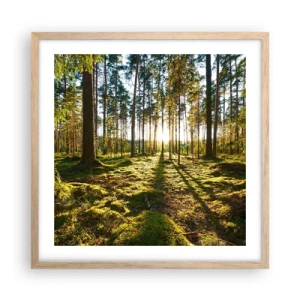 Een poster in een licht eiken lijst - … Achter de zeven bossen - 50x50 cm
