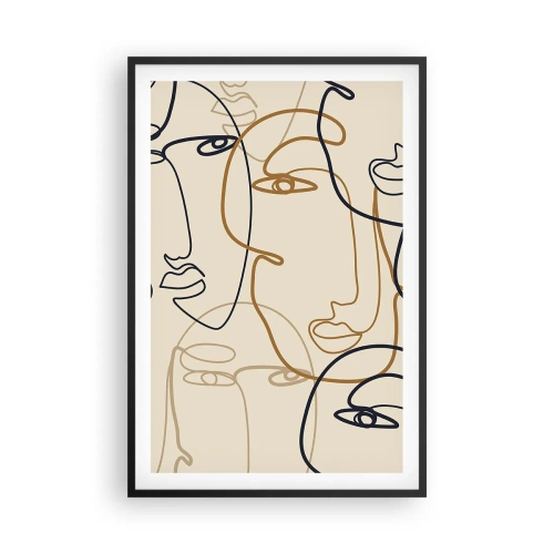 Poster in een zwarte lijst - Het portret is vermenigvuldigd - 61x91 cm