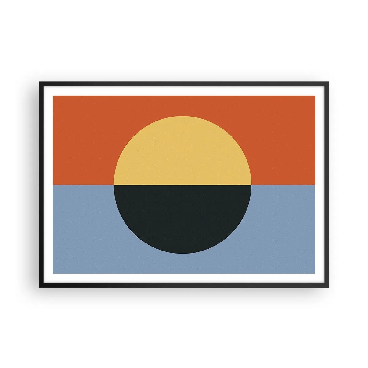 Poster in een zwarte lijst - Een compositie van warmte en koelte - 100x70 cm