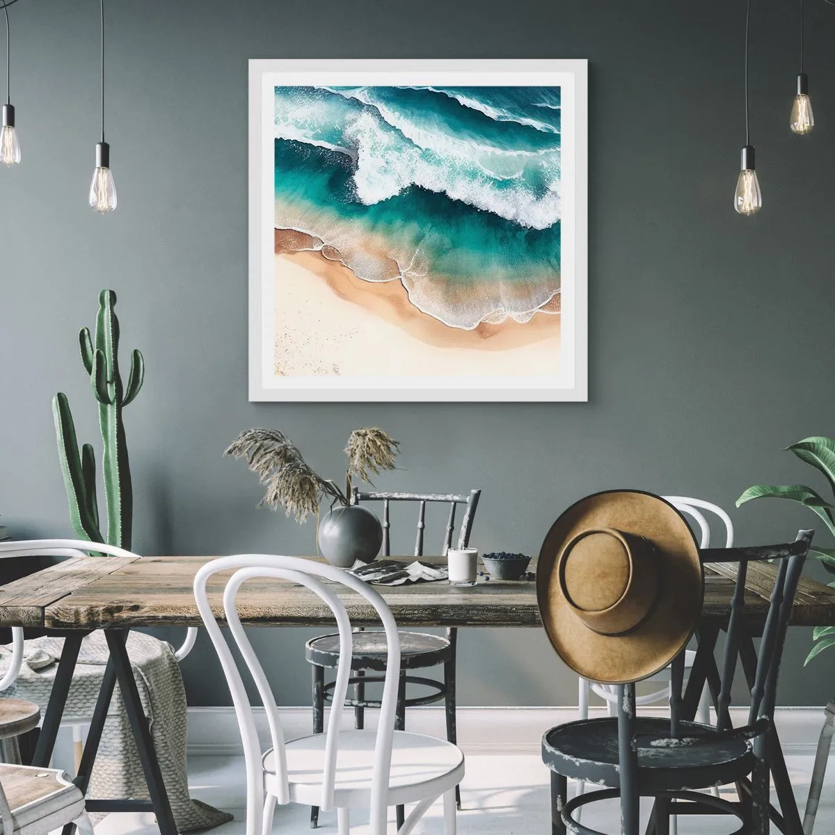 Poster in een witte lijst - De eeuwige ontmoeting - 60x60 cm