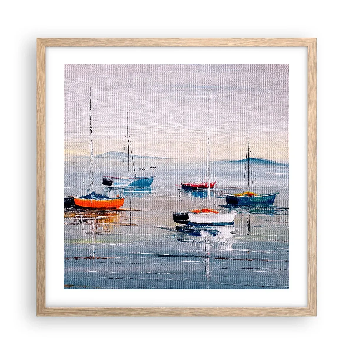Een poster in een licht eiken lijst - Een welverdiende rust - 50x50 cm