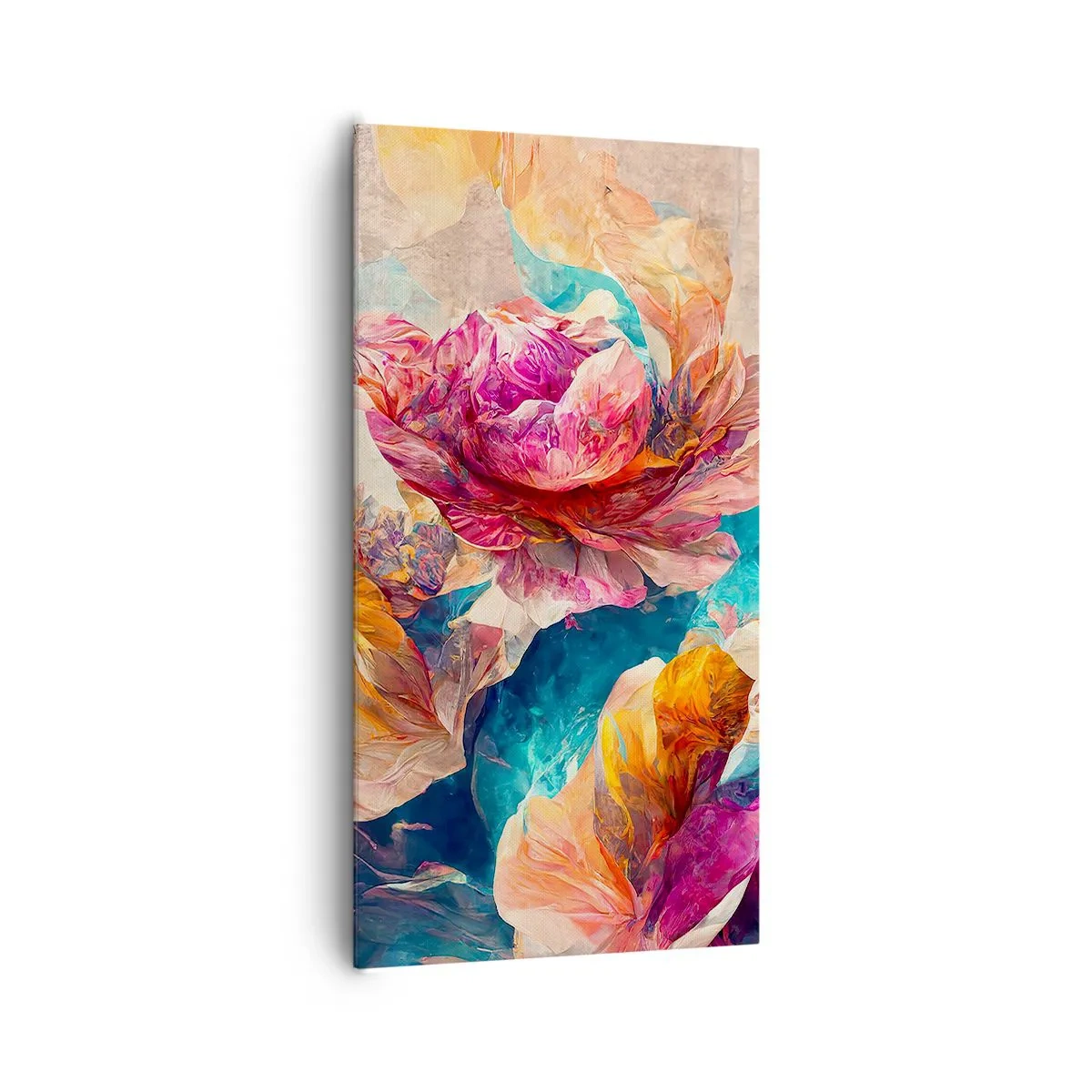 Schilderen op canvas - Kleurrijke pracht van het boeket - 65x120 cm