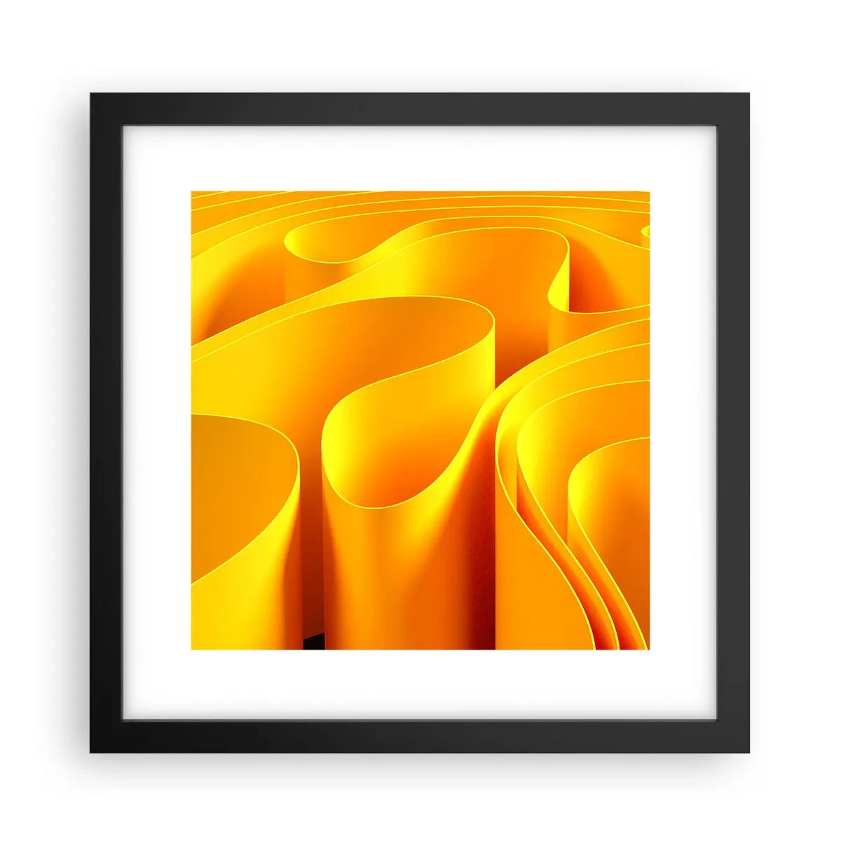 Poster in een zwarte lijst - Als de golven van de zon - 30x30 cm