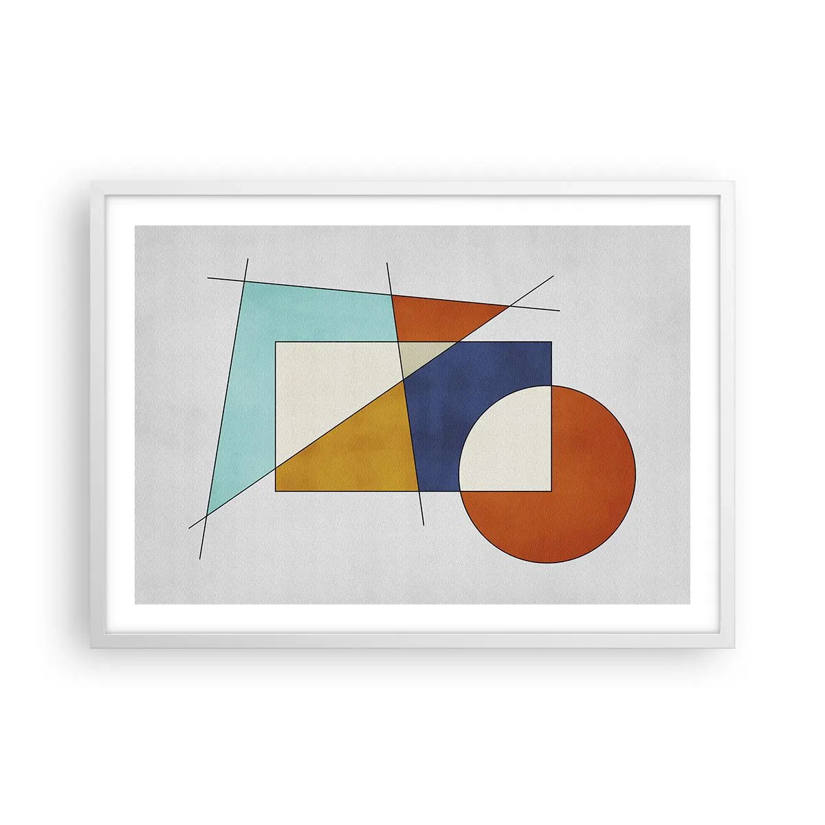 Poster in een witte lijst - Abstractie: modernistisch plezier - 70x50 cm