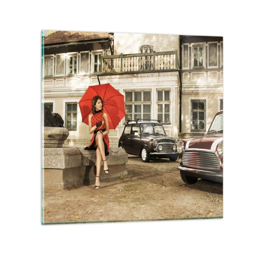 Schilderen op glas - Een sentimentele mini-reis - 40x40 cm