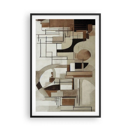 Poster in een zwarte lijst - Stadslandschap 2.0 - 61x91 cm