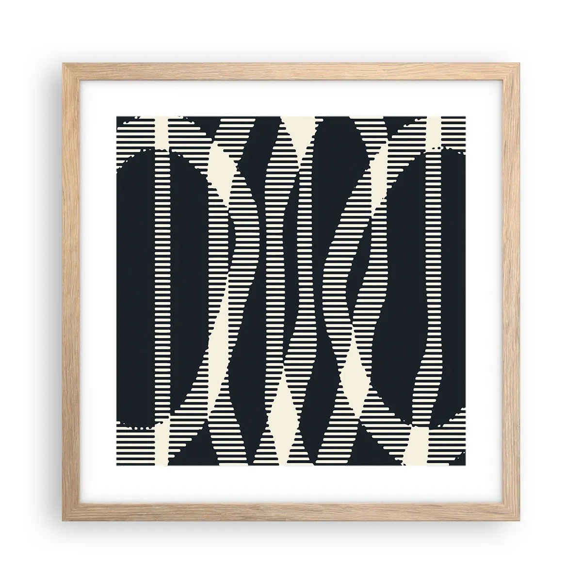 Een poster in een licht eiken lijst - Een poging om de duisternis te doorbreken - 40x40 cm