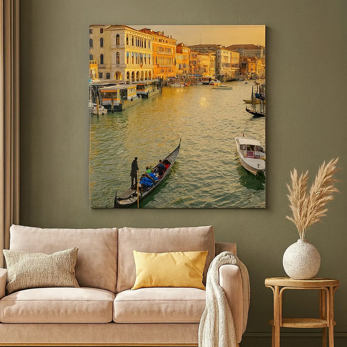 Schilderen op canvas - Aan de zonnige kant van de straat - 30x30 cm