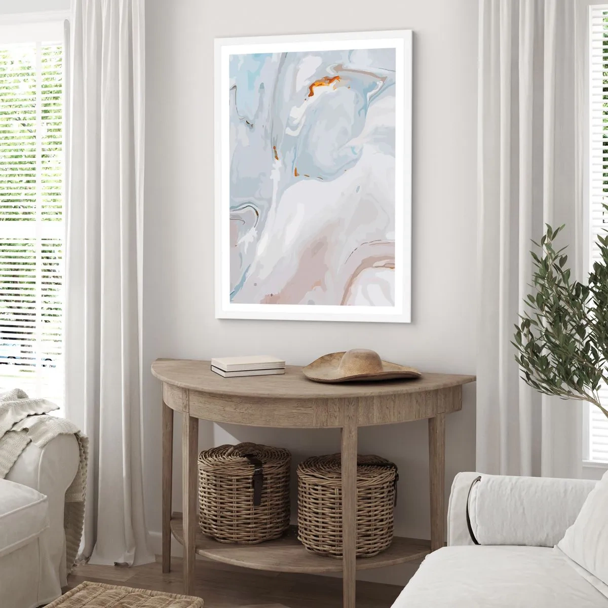 Poster in een witte lijst - Het wit is verheven - 70x100 cm