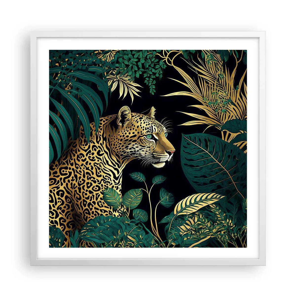Poster in een witte lijst - Een gastheer in de jungle - 60x60 cm