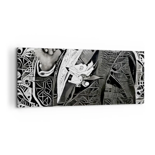 Schilderen op canvas - Alleen een ogenschijnlijk grijze man - 100x40 cm