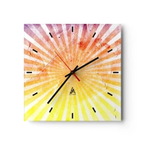 Wandklok - Klok - Zonsopgangen en zonsondergangen - 30x30 cm