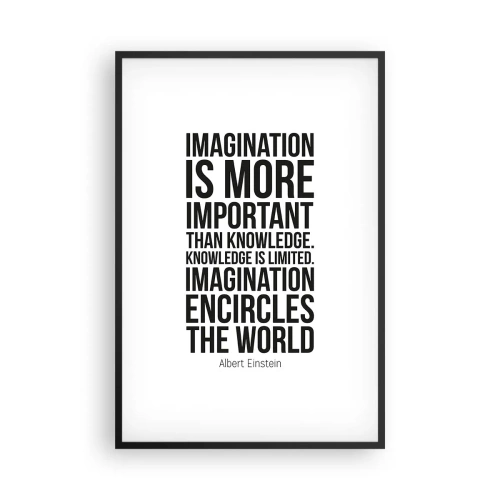 Poster in een zwarte lijst - Einstein over de kracht van verbeelding - 61x91 cm