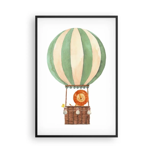 Poster in een zwarte lijst - Leons reizen - 61x91 cm